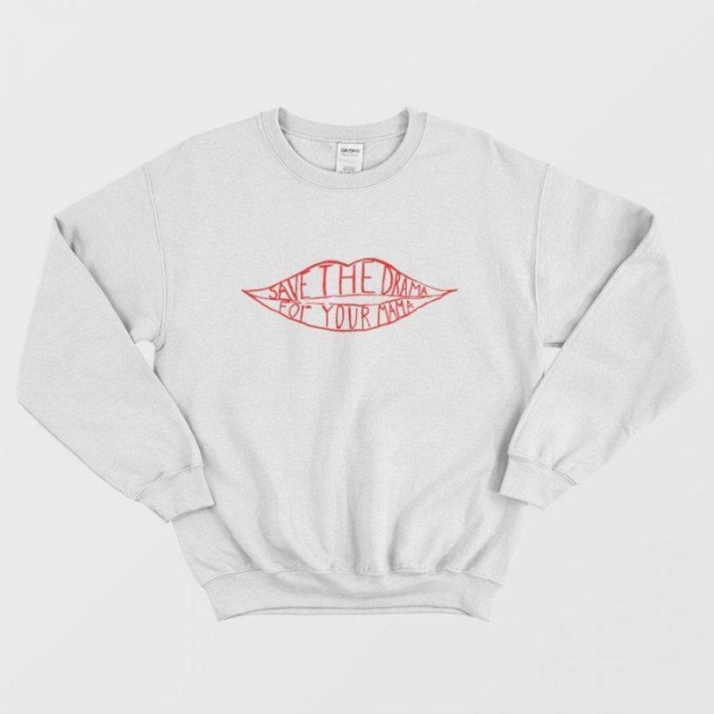 Save The Drama For Your Mama Funny Bold Statement Retro Graphic Sweatshirt2